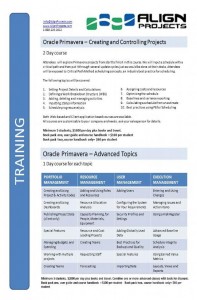 Align Projects - Training Brochure